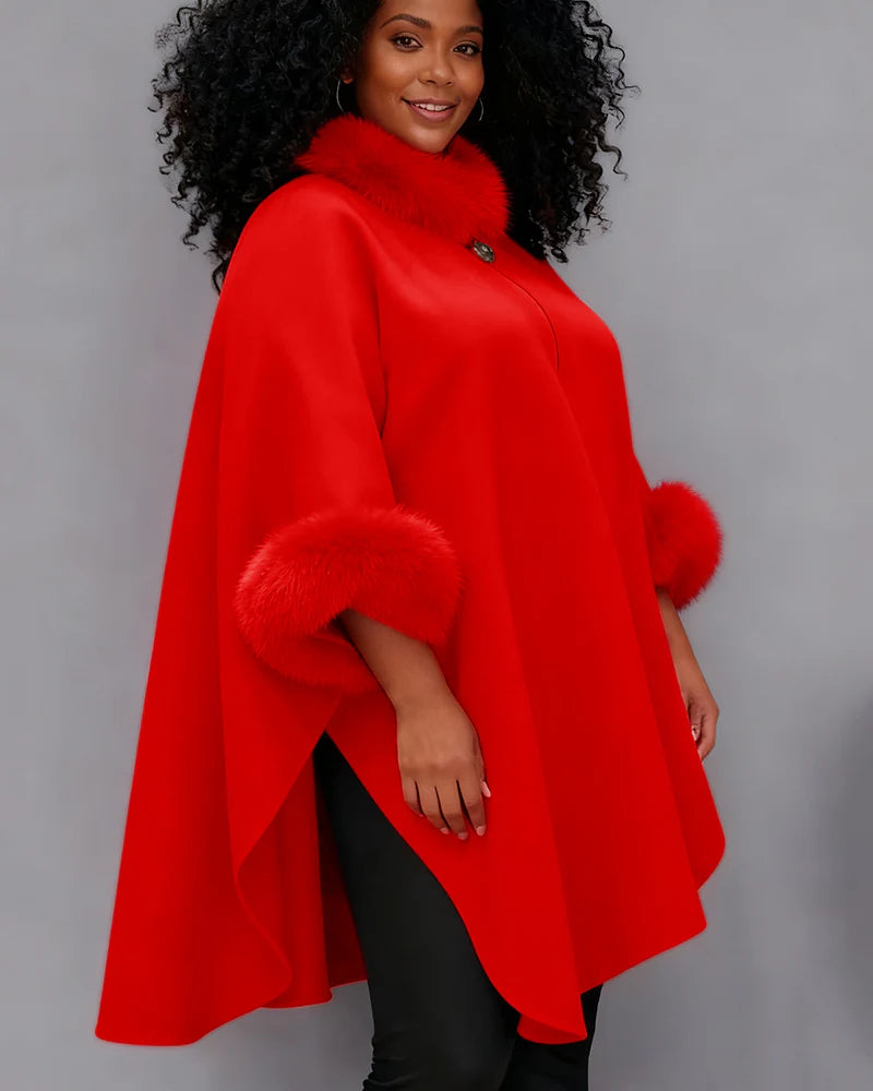 Fur Collar Cape Coat
