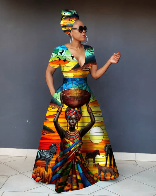 Sunset Scene Art Maxi Dress