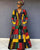 Reggae Colorblock Side Panel African Print Maxi Dress
