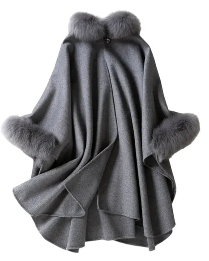 Fur Collar Cape Coat