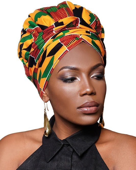 Satin-Lined African Print Headscarf Hat