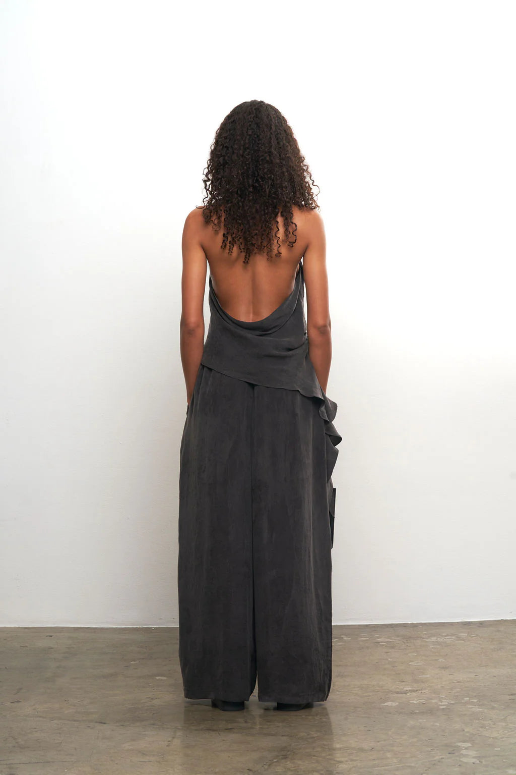 Cupro Draped Wide Leg Pant
