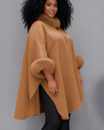 Fur Collar Cape Coat