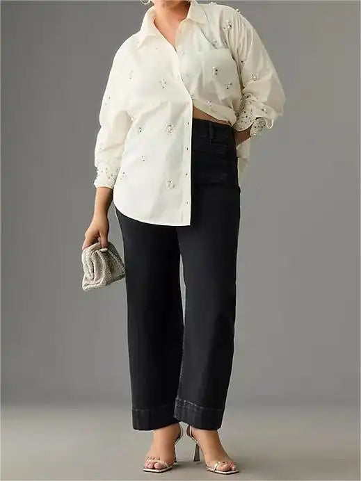 Corvanna™ Cropped Wide-Leg Jeans